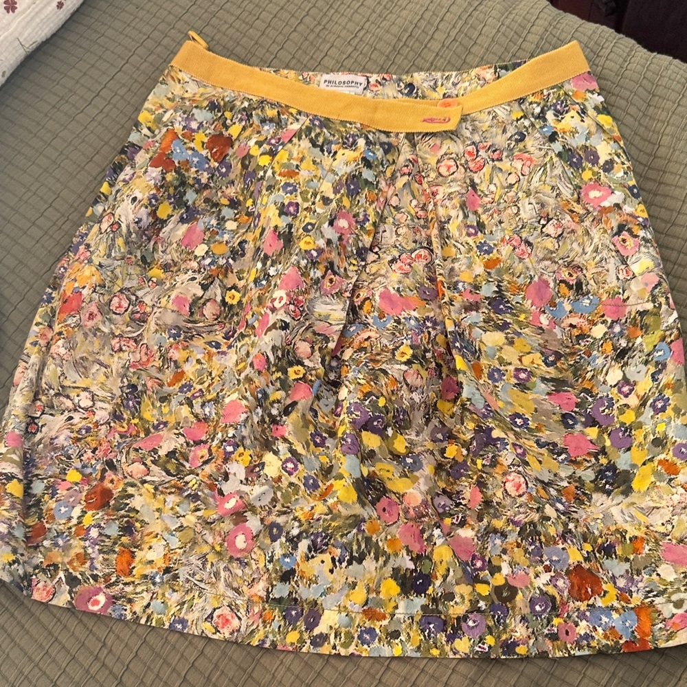 Alberta Ferretti Multicolor Floral A-Line Skirt